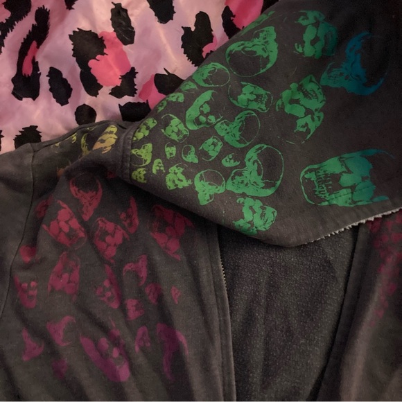rainbow skull graphic jacket early 2000s 2010 - Picture 4 of 4
